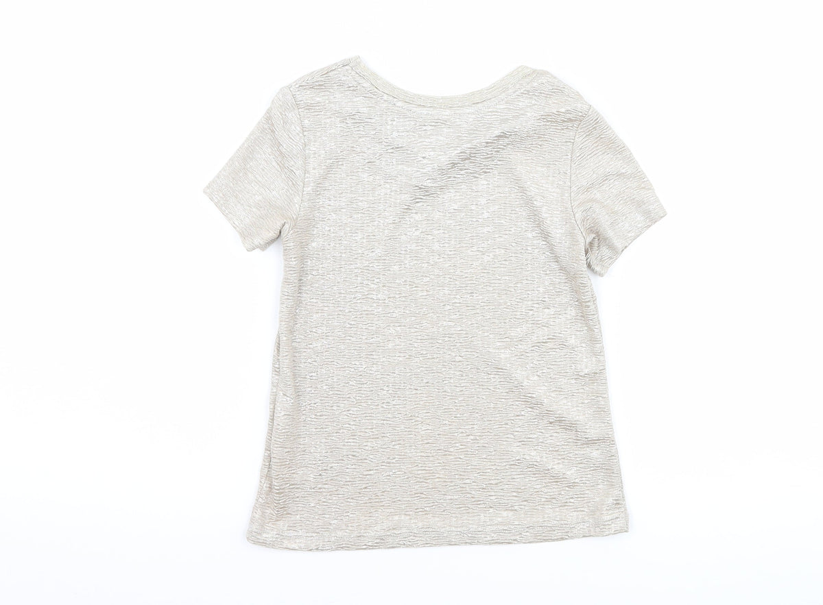 John Lewis Girls Gold   Basic T-Shirt Size 6 Years