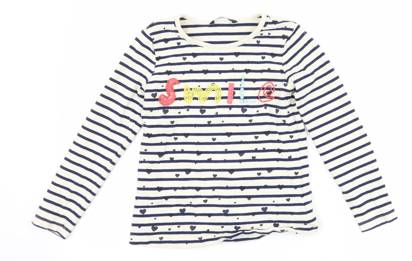 George Girls Blue Striped  Pullover Sweatshirt Size 8-9 Years  - smile