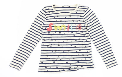 George Girls Blue Striped  Pullover Sweatshirt Size 8-9 Years  - smile
