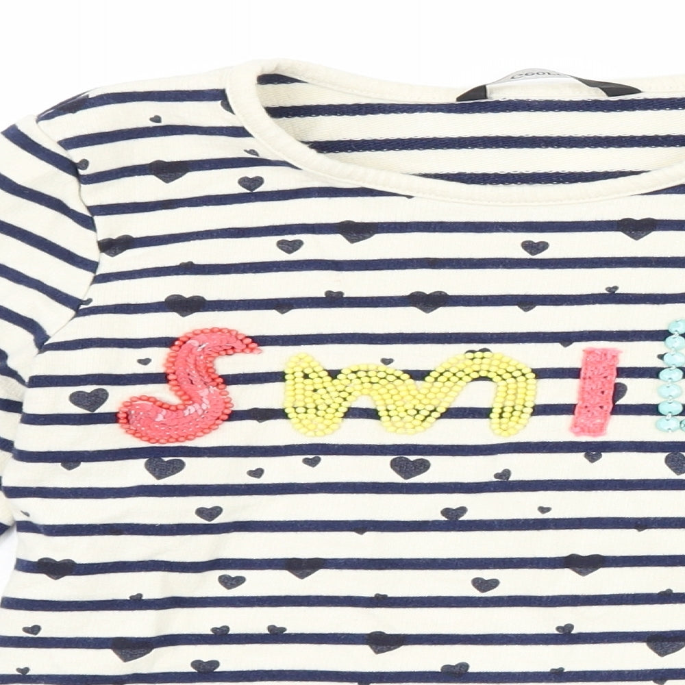 George Girls Blue Striped  Pullover Sweatshirt Size 8-9 Years  - smile