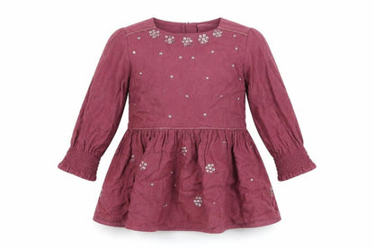 Front view of F&F girls’ purple a-line, size 12-18, months