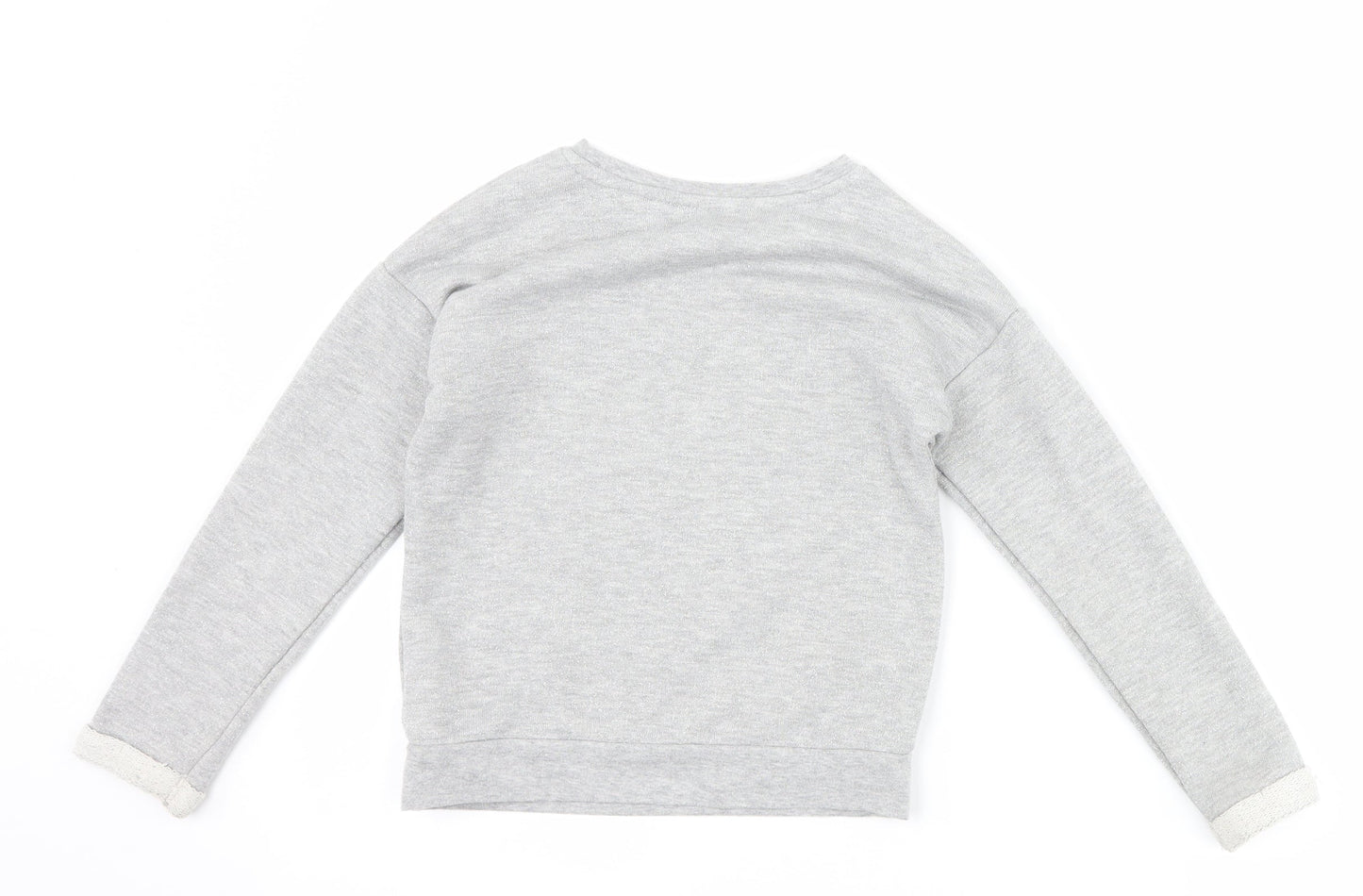 George Girls Grey Animal Print  Pullover Sweatshirt Size 6-7 Years  - graphic