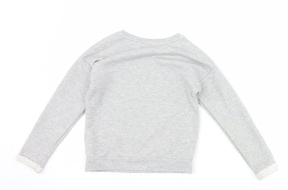 George Girls Grey Animal Print  Pullover Sweatshirt Size 6-7 Years  - graphic