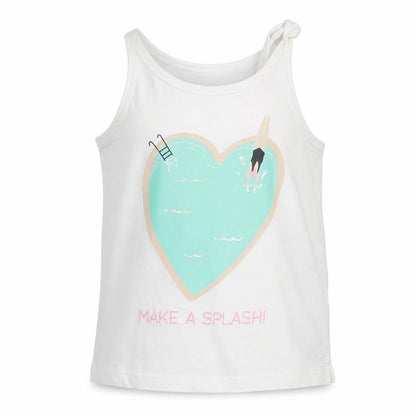 Gap Girls White   Basic Tank Size 6-7 Years  - make a splash