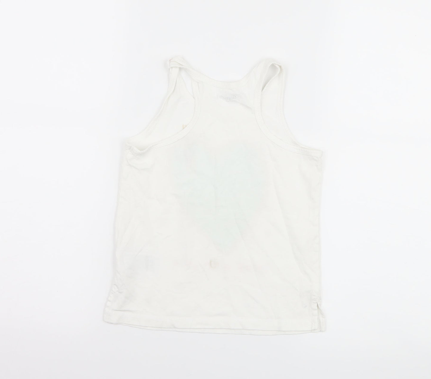 Gap Girls White   Basic Tank Size 6-7 Years  - make a splash