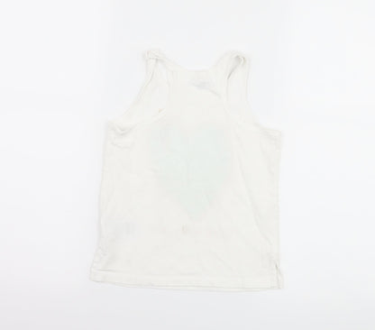 Gap Girls White   Basic Tank Size 6-7 Years  - make a splash