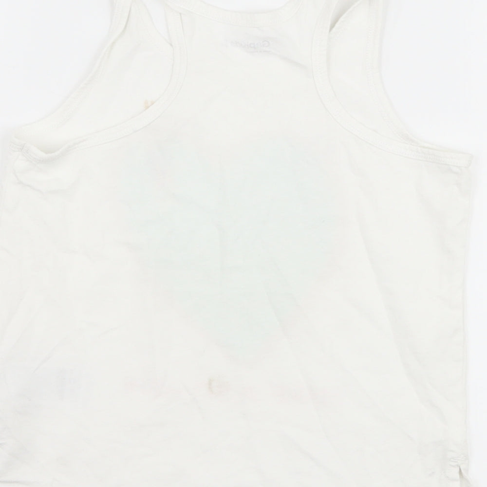 Gap Girls White   Basic Tank Size 6-7 Years  - make a splash