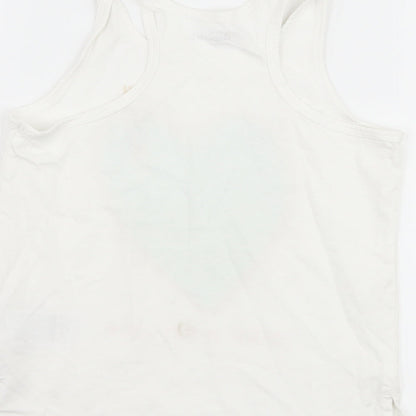 Gap Girls White   Basic Tank Size 6-7 Years  - make a splash