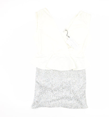 Glamourous Womens White   Bodycon  Size 12