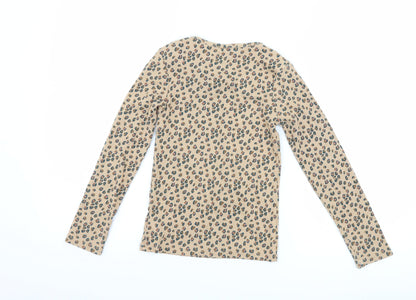 NEXT Girls Brown Animal Print  Basic T-Shirt Size 9 Years