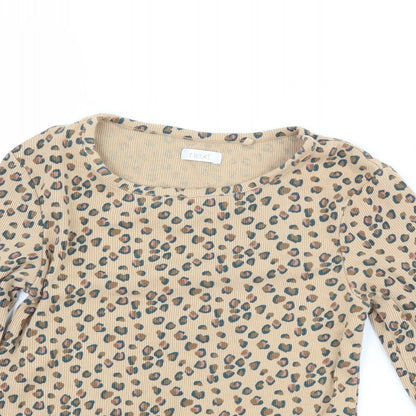 NEXT Girls Brown Animal Print  Basic T-Shirt Size 9 Years