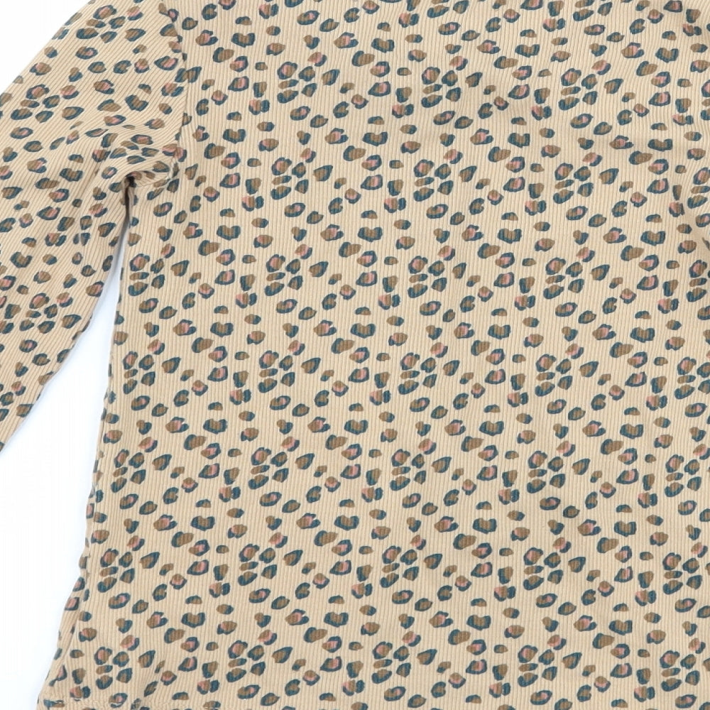 NEXT Girls Brown Animal Print  Basic T-Shirt Size 9 Years