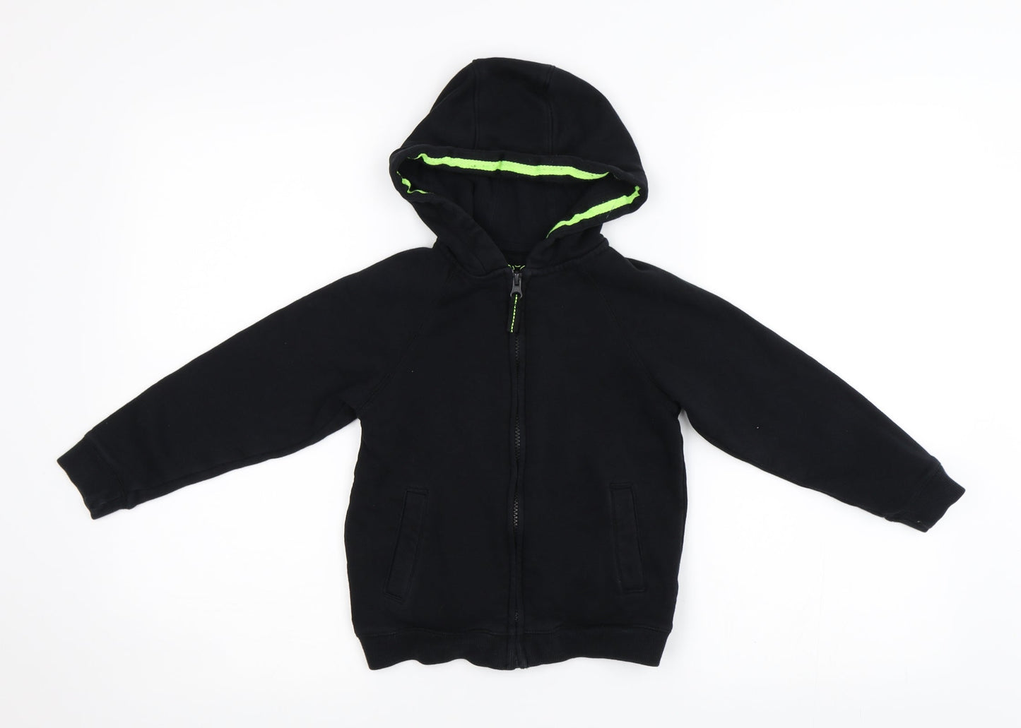 Matalan Boys Black   Full Zip Hoodie Size 5 Years