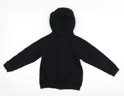 Matalan Boys Black   Full Zip Hoodie Size 5 Years