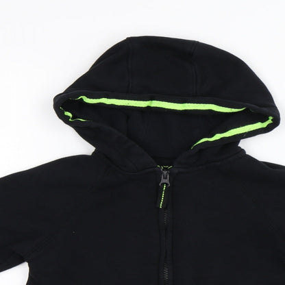 Matalan Boys Black   Full Zip Hoodie Size 5 Years