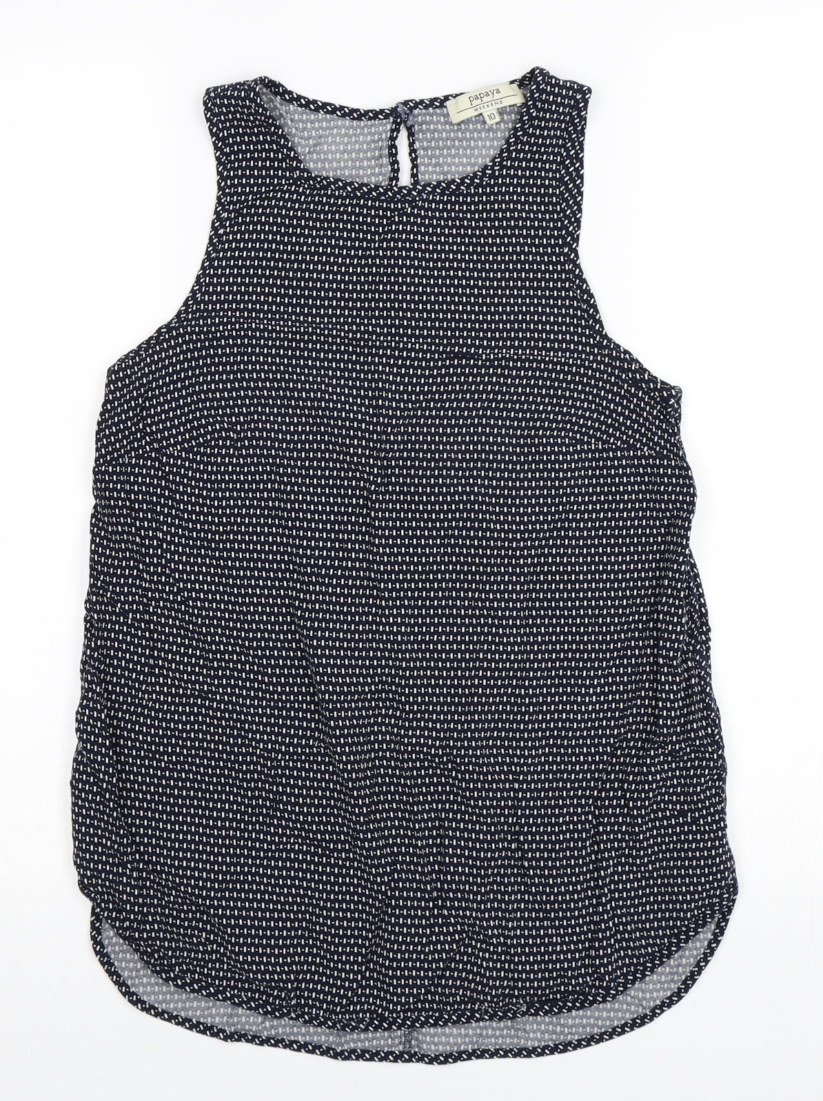 Papaya Womens Blue Polka Dot  Basic Tank Size 10