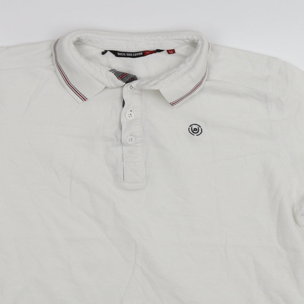 Duck and Cover Mens White    Polo Size M