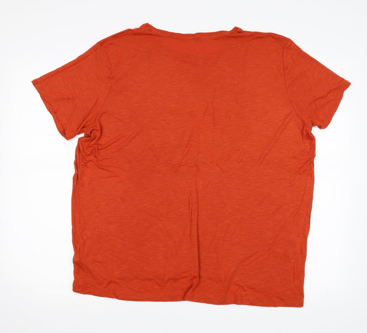 Womens UK Size 20 Marks and Spencer Orange Basic T-Shirt