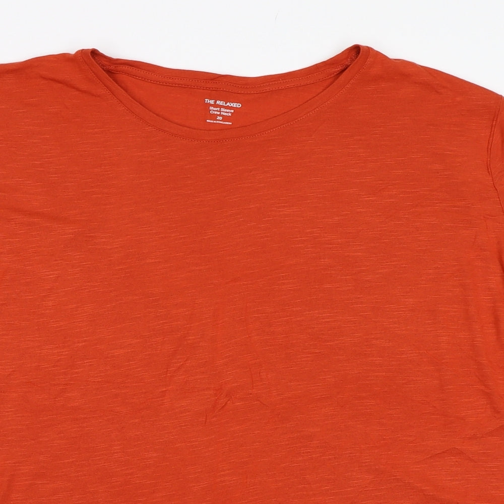 Womens UK Size 20 Marks and Spencer Orange Basic T-Shirt