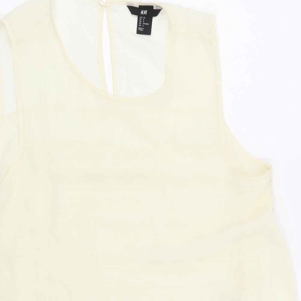 Womens UK Size 38 H&M Yellow Basic Blouse