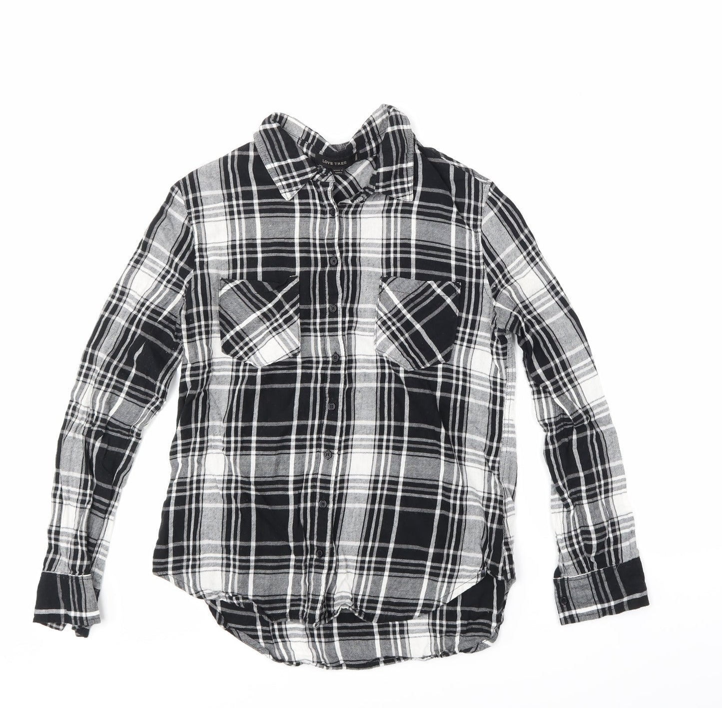 Mens UK Size S Love Tree Grey  Button-Up Long Sleeve Casual Shirt