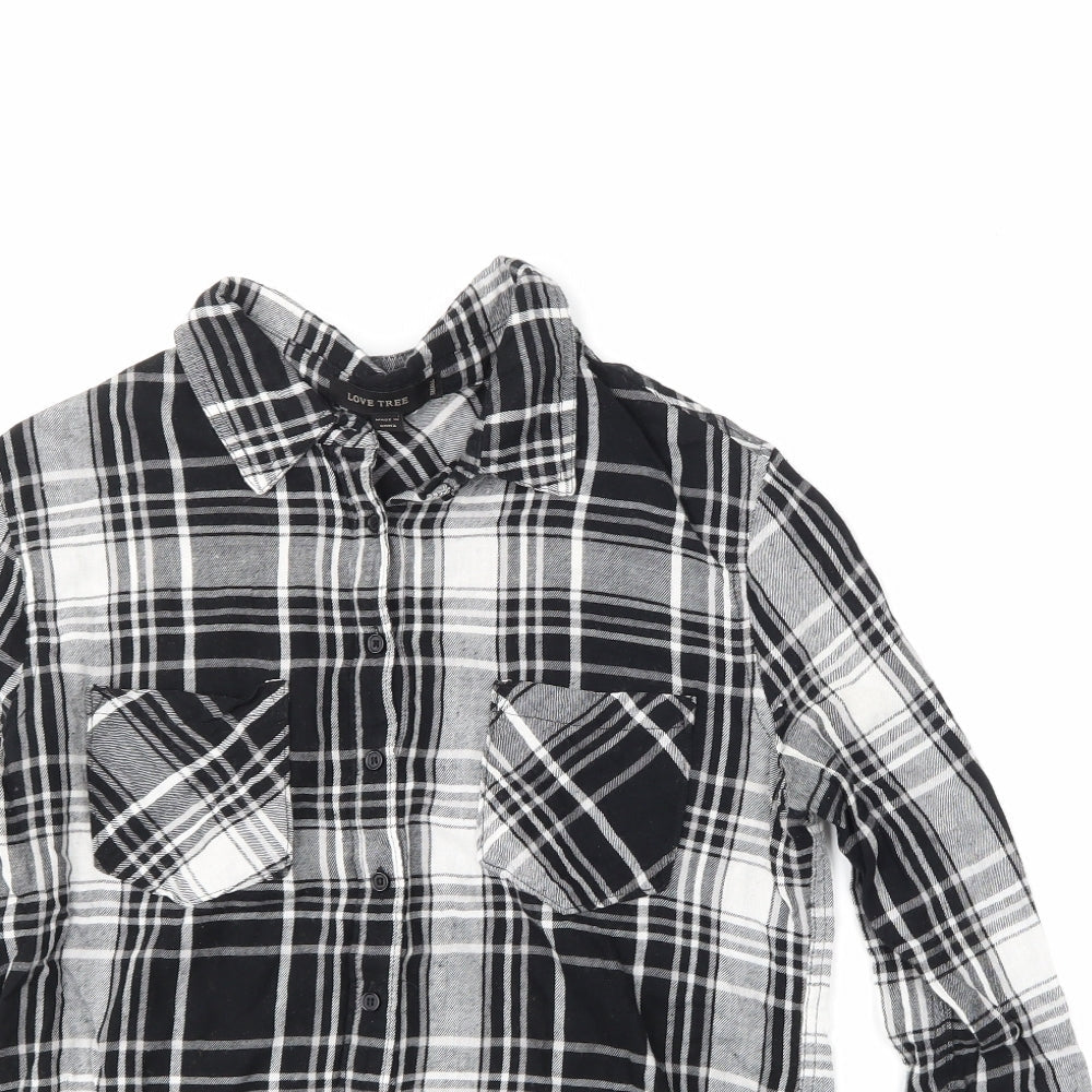 Mens UK Size S Love Tree Grey  Button-Up Long Sleeve Casual Shirt