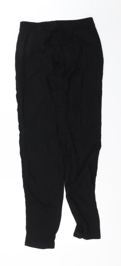 Womens UK Size 6 H&M Regular Fit Sweatpants Black Trousers