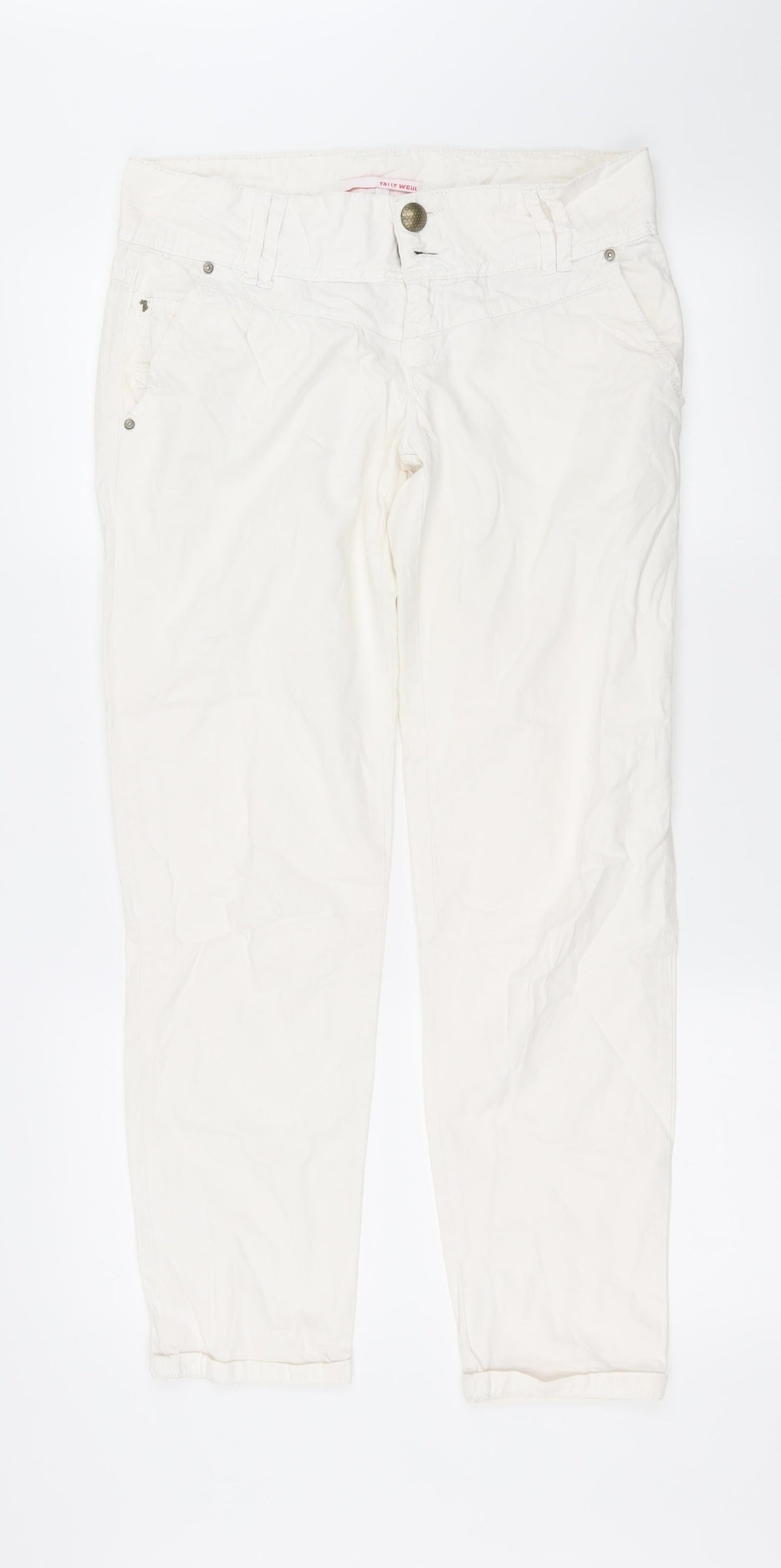 TALLY WEiJL Womens White   Straight Jeans Size 10 L30 in