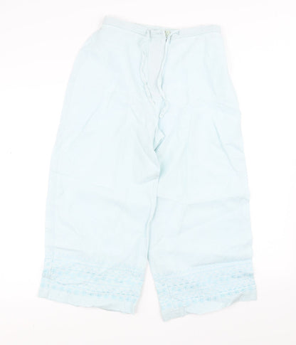 Womens UK Size 10 Marks and Spencer Regular Fit  Blue Trousers