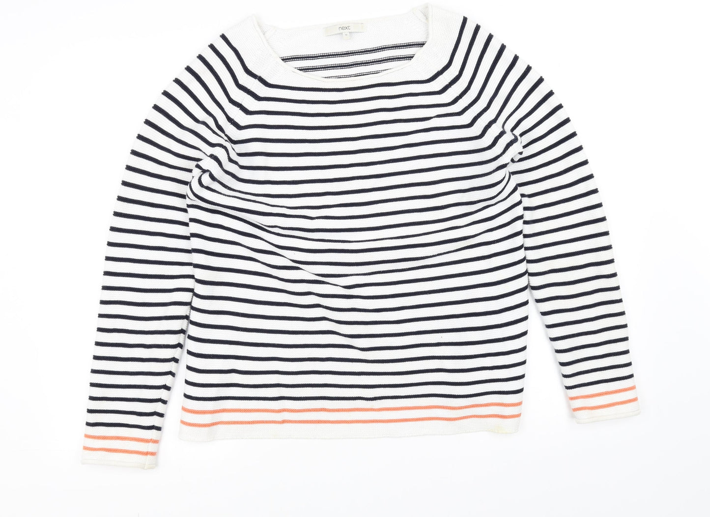 NEXT Womens White Striped  Pullover Jumper Size 12