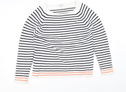 NEXT Womens White Striped  Pullover Jumper Size 12