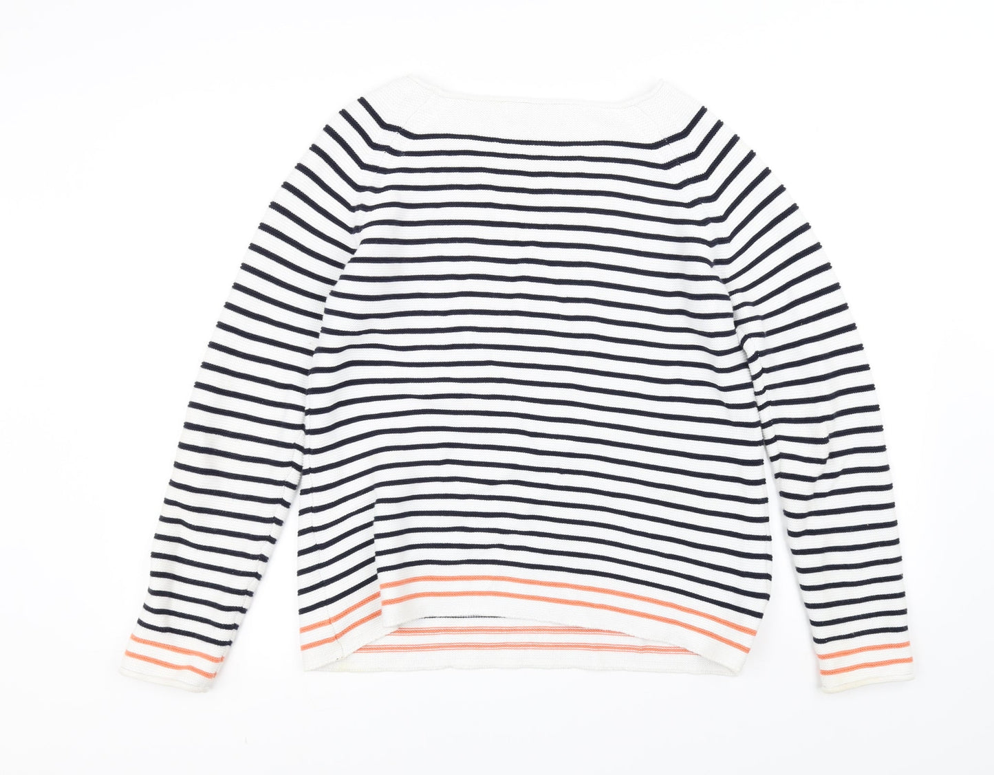 NEXT Womens White Striped  Pullover Jumper Size 12