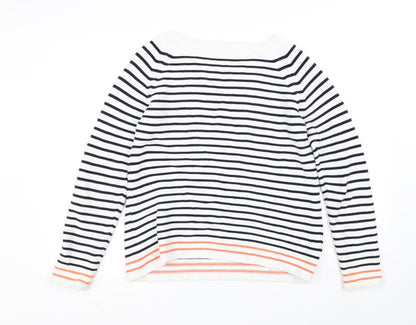 NEXT Womens White Striped  Pullover Jumper Size 12