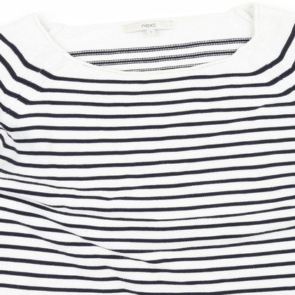 NEXT Womens White Striped  Pullover Jumper Size 12