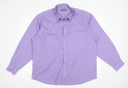 Mens UK Size 44 ESSENTAIL COLLECTION Purple  Button-Up Long Sleeve Casual Shirt