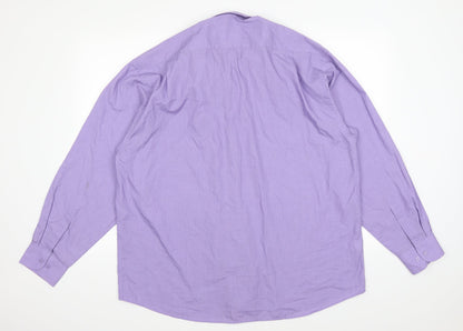 Mens UK Size 44 ESSENTAIL COLLECTION Purple  Button-Up Long Sleeve Casual Shirt