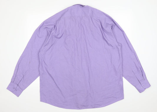 Mens UK Size 44 ESSENTAIL COLLECTION Purple  Button-Up Long Sleeve Casual Shirt