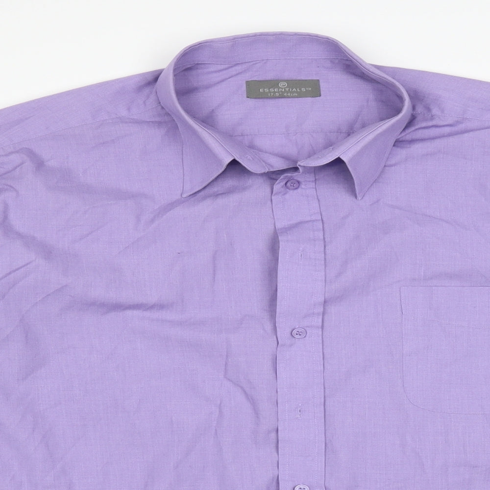 Mens UK Size 44 ESSENTAIL COLLECTION Purple  Button-Up Long Sleeve Casual Shirt