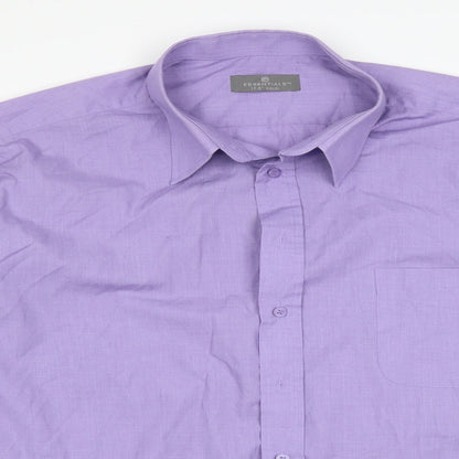 Mens UK Size 44 ESSENTAIL COLLECTION Purple  Button-Up Long Sleeve Casual Shirt