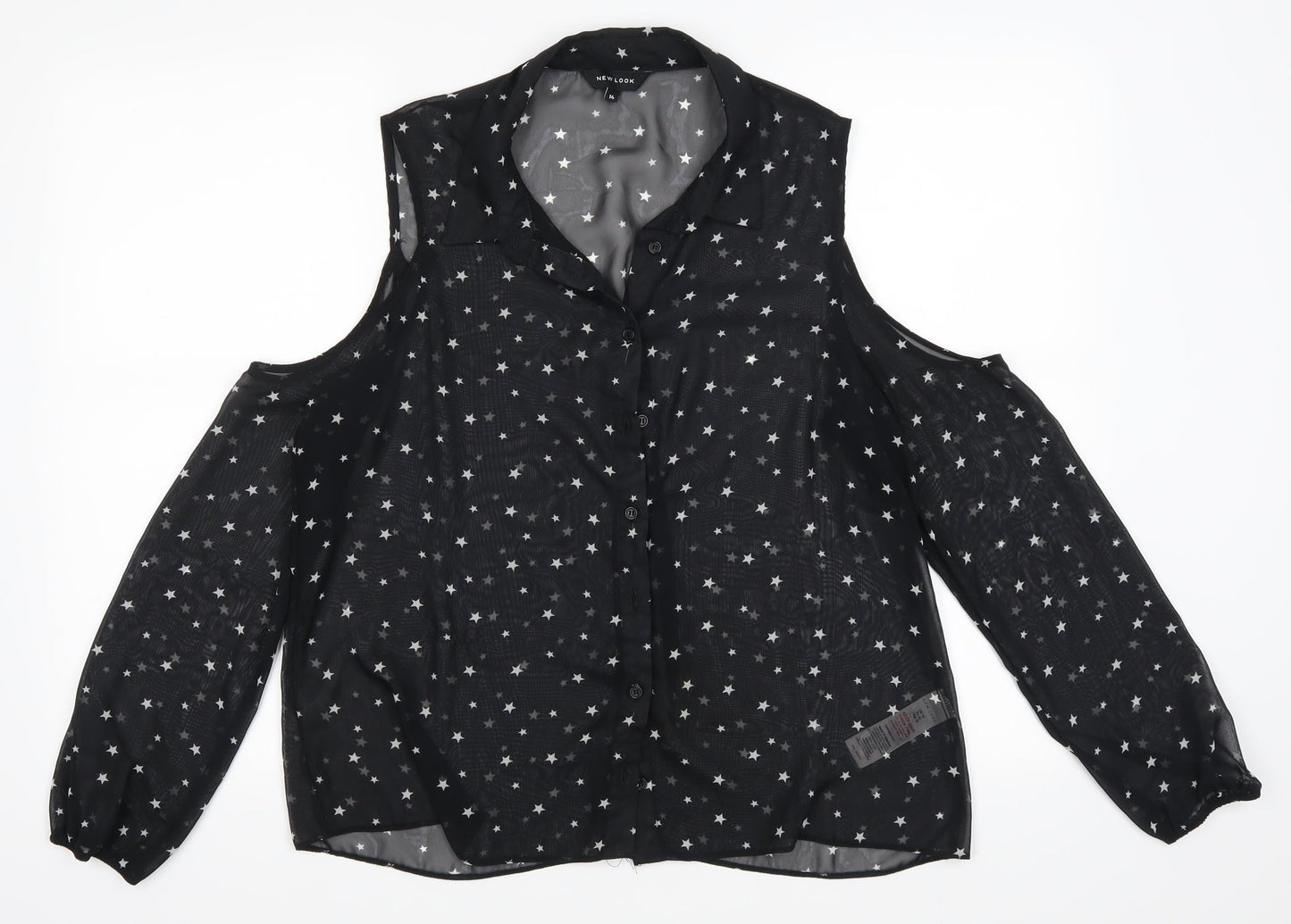 Womens UK Size 14 New Look Black Basic Blouse
