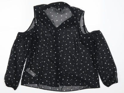 Womens UK Size 14 New Look Black Basic Blouse