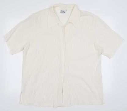 Womens UK Size 20 Classic Ivory Basic Button-Up