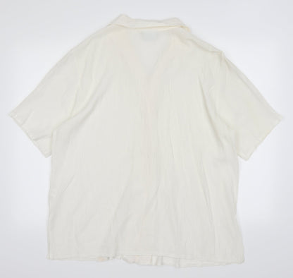 Womens UK Size 20 Classic Ivory Basic Button-Up