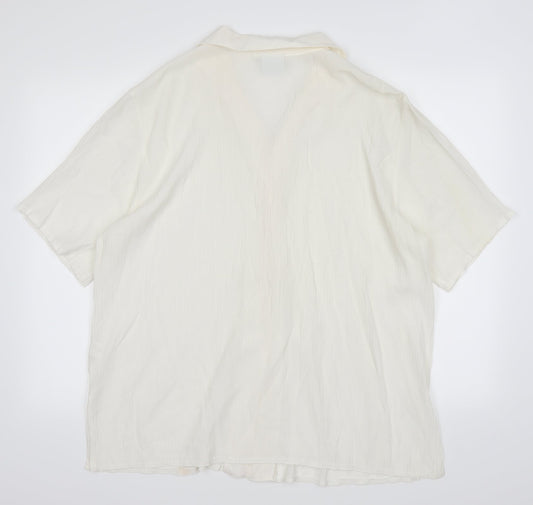 Womens UK Size 20 Classic Ivory Basic Button-Up