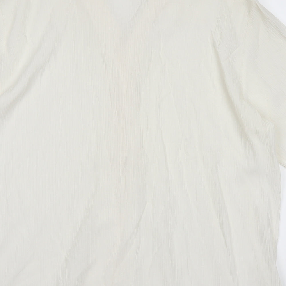 Womens UK Size 20 Classic Ivory Basic Button-Up