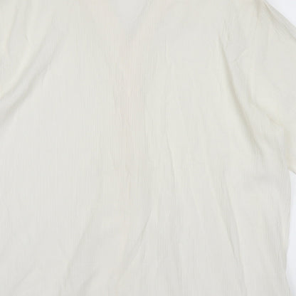Womens UK Size 20 Classic Ivory Basic Button-Up