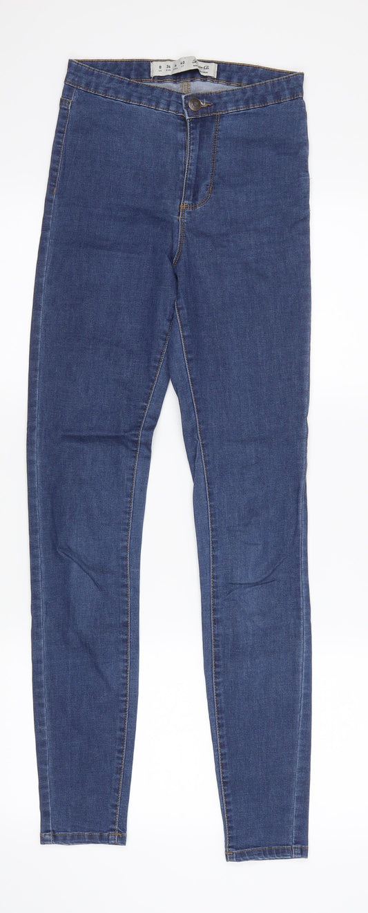 Denim & Co. Womens Blue   Straight Jeans Size 8 L29 in