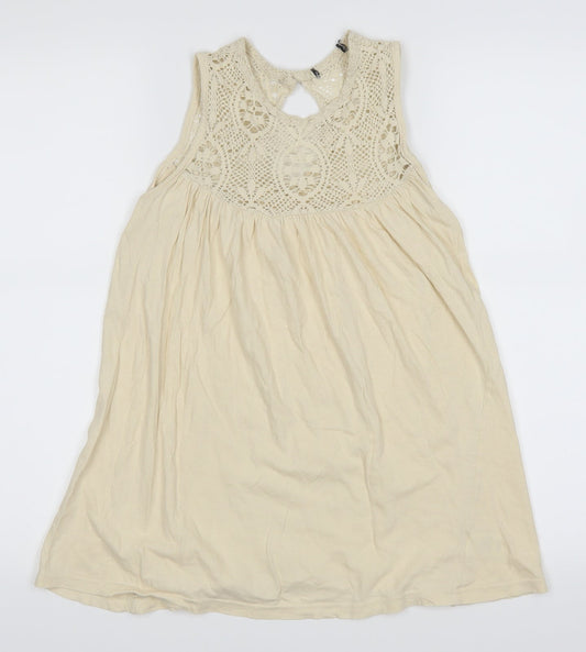 Womens UK Size 8 Atmosphere Beige Basic Blouse