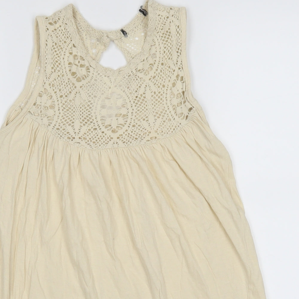 Womens UK Size 8 Atmosphere Beige Basic Blouse