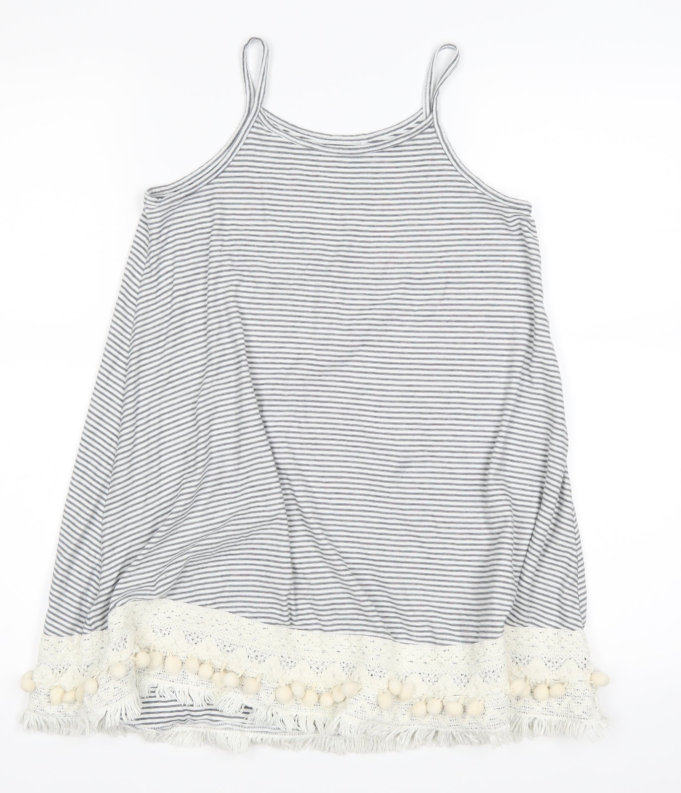 NEXT Girls White Striped  A-Line  Size 7 Years